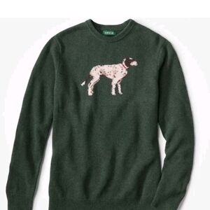 130 Orvis Intarsia Hunting Dog German Pointer Intarsia Wool Sweater L Pre-owned